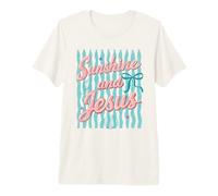 Sunshine and Jesus Christian Beach Faith Costero Verano Camiseta Premium