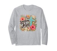 Sunshine and Jesus Christian Summer Coastal Beach Floral Manga Larga