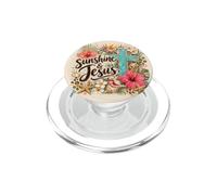 Sunshine and Jesus Christian Summer Coastal Beach Floral PopSockets PopGrip para MagSafe