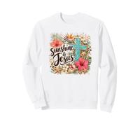 Sunshine and Jesus Christian Summer Coastal Beach Floral Sudadera
