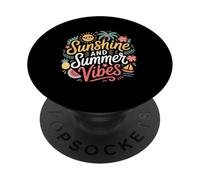 Sunshine and Summer Vibes Tropical Último día de Clases PopSockets PopGrip Adhesivo