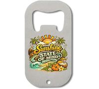Sunshine and Tropical State of Mind - Abridor de botellas de acero inoxidable, color plateado