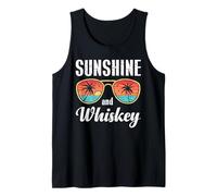 Sunshine and Whisky Vintage Retro Divertido Playa Verano Diseño Camiseta sin Mangas