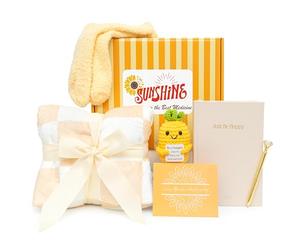 Sunshine Box Get Well Soon - Cestas de regalo para mujer, regalos pensando en ti, regalos acogedores para cuidado personal y paquete de cuidado para mayor comodidad y apoyo emocional, ideal para
