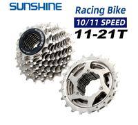 Sunshine-Cassette para bicicleta de carreras, 11S, 11-21T, 10S, K7, trinquete, rueda libre de 11 velocidades, cadena de 10V, KMC X10 X11 Sunshine 10S 21T