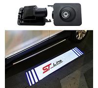 Sunshine Fly 2 luces LED laterales bajo espejo Ghost proyector luz logo luz de bienvenida coche luz trasera accesorios lente de cristal blanco (Square Li-ne R)