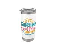 Sunshine Good Times y Tan Lines Vaso térmico de acero inoxidable de doble pared