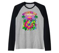 Sunshine Paradise Surf Festival Retro Flower Power de los años 70 Camiseta Manga Raglan