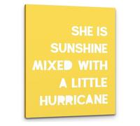 Sunshine Print Girls Bedroom Wall Decor She Is Sunshine Mixed With a Little Hurricane for Home Nursery Playroom(Framed,12x18inch(30x45cm))
