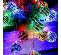 Sunshine smile 10 luces LED de bola de discoteca, 150 cm, luces de discoteca, luces de discoteca, mini bolas de discoteca, decoración de árboles, luces marroquíes orientales