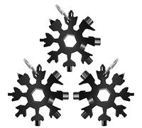 Sunshine smile 3 piezas Multi Herramienta,Copo de Nieve 18 en 1,llavero de copo de nieve,Herramienta llavero,Llavero Abrebotellas,Herramienta Multifuncional en Forma,Snowflake Multi Tool (F)