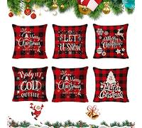 Sunshine smile 6 pcs Fundas navideñas para Cojines,45 * 45cm Funda de Almohada de Navidad,Funda de Almohada decoración para hogar,Fundas para Cojines de Sofa,Fundas navideñas para Cojines (Estilo 2)