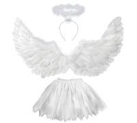 Sunshine smile 80 cm alas de ángel blancas, alas de ángel para mujer, disfraz de ángel con halo para carnaval, fiesta, cosplay