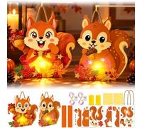 Sunshine smile Juego de 2 faroles para manualidades, linternas de otoño | Lantern Craft Kit,Herbst Tierische Papierlaternen mit Laternenstäben,Laternen Bastelset,DIY Laternen Basteln St Martín
