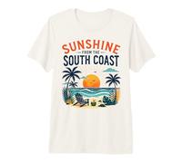 Sunshine South Coast Beach Escena de Vacaciones Camiseta Premium