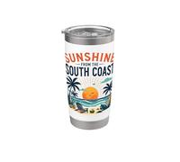 Sunshine South Coast Beach Escena de vacaciones Vaso térmico de acero inoxidable de doble pared