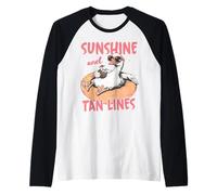 Sunshine Tan Lines Ganso Verano Playa Vacaciones Divertido Animal Camiseta Manga Raglan