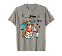 Sunshine & Wine Dog Mom Wine Lover Drinking Summer Beach Camiseta