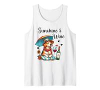 Sunshine & Wine Dog Mom Wine Lover Drinking Summer Beach Camiseta sin Mangas
