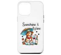Sunshine & Wine Dog Mom Wine Lover Drinking Summer Beach Carcasa para iPhone 12 Pro MAX