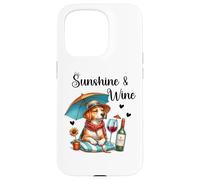 Sunshine & Wine Dog Mom Wine Lover Drinking Summer Beach Carcasa para iPhone 15 Pro