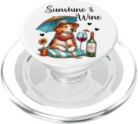 Sunshine & Wine Dog Mom Wine Lover Drinking Summer Beach PopSockets PopGrip para MagSafe