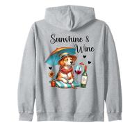 Sunshine & Wine Dog Mom Wine Lover Drinking Summer Beach Sudadera con Capucha