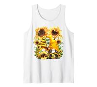 Sunshine Wishes and Honey Bee Kisses Cute Sunflower GNOME Camiseta sin Mangas