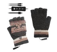 SunshineFace Guantes calefactados para hombre y mujer, patrón de alce, calentadores de manos, guantes sin dedos, guantes de esquí y motocicleta calentadores de mano