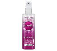 Sunsilk, Acquaspray - Chispas de luz, en spray, brillo instantáneo, desenredante para el cabello con aceite de argán, contrarresta el efecto encrespado, aporta brillo para cabellos luminosos, 200 ml