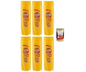 Sunsilk Morbidi e Luminosi - Champú suave y brillante para cabello seco 6 x 250 ml + lata de Polpa italiana Gourmet 400 g
