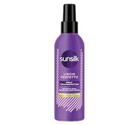 Sunsilk Spray de protección térmica para el cabello, línea lisa, perfecta sin enjuague, antiencrespamiento, protege del calor, textura ultraligera, con aceite de argán, proteína de seda y biotina, 200