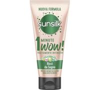 Sunsilk, Tratamiento intensivo 1 minuto wow, máscara para cabello rizado, línea rizos de ensueño, mascarilla reestructurante para el cabello, con aceite de macadamia, elastina y biotina, 6 unidades de
