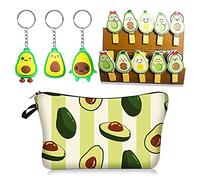 SUNSK Estuche para lápices de Aguacate llaveros de Aguacate Bolsa de Cosméticos Llavero De Dibujos Animados Mini Clip de Madera Clips de Fotos Set Papeleria para Niños 12 Piezas