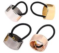 SUNSK Gomas de Pelo para Cola de Caballo Anillo de Pelo Elástica Banda de pelo Metal Diadema de Moda Accesorios de Pelo Elástico Clips de Pelo Soporte para Niñas y Damas 4 piezas
