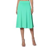 Sunskirts - Faldas para mujer, ligeras, suaves, clásicas, informales, a la moda, ajuste regular, acampanadas, estampado floral, vacaciones, playa, hawaiana, verano, para mujer, verde menta, L