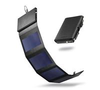 Sunslice I Photon Power Bank Solar con Tecnología SunPower, Cargador de Teléfono de Bolsillo, Ideal para Acampar y Senderismo, Compatible con Todas Las Marcas de Smartphones, Negro