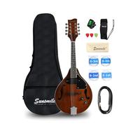 Sunsmile Instrumento de mandolina acústica y eléctrica de estilo A de 8 cuerdas con parte superior de sapele, diapasón laminado de álamo y puente de nogal para principiantes con bolsa de concierto,