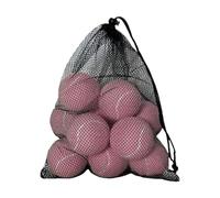 SunsoilGiant 12 Piezas Pelotas de Tenis Practicantes Juego Entrenamiento Fieltro Bolsa de Cuerda Portátil Adecuado para Adultos Niños Sesiones Deportivas, Rosa Claro