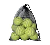 SunsoilGiant 12 Piezas Pelotas de Tenis Practicantes Juego Entrenamiento Fieltro Bolsa de Cuerda Portátil Adecuado para Adultos Niños Sesiones Deportivas, Amarillo