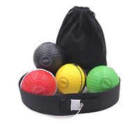 SunsoilGiant 2 Piezas Pelota de Boxeo Kit con Banda Ajustable Juego de Entrenamiento Ejercicios MMA Cuerda de Goma Adecuada para Adultos Niños Deportes Fitness en, 1 Diadema 4 Pelota