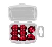 SunsoilGiant 8 Piezas de Espaciadores de Rodamientos para Patines en Línea, Piezas de Bujes Ligeros Y Suaves para Fitness, Espaciadores de Eje para Patinaje, Rojo