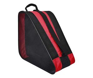 SunsoilGiant Bolsa Triangular para Patinaje con Correa para El Hombro, Portapatines, Bolsa de Transporte, Bolsa de Tela Oxford, Mochila para Patinaje en Línea, Dep, Rojo