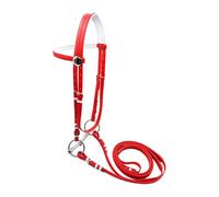 SunsoilGiant Brida para Caballo con, Cabezada de Cuerda para Montar, Arnés con Correa de Ajustable, Pista de Clásica, L Red