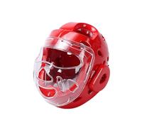 SunsoilGiant Casco de Karate, Protección Facial para Adultos, Casco de Boxeo Profesional, Protección para La Cabeza, Karate Y Kickboxing, Rojo, M