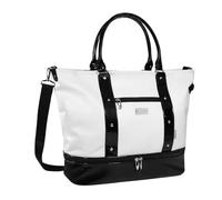 SunsoilGiant Estuche para Equipamiento de Golf Bolso de Deporte Bolsa de Viaje Maletín Organizador Compartimento Separado para Zapatos y Ropa Tejido de Poliéster, White