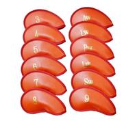 SunsoilGiant Funda Protectora para Hierros de Golf de 12 Piezas, de Cuero Sintético PU, Impermeable, para Wedges. Número de Serie Ideal para Entrenamient, Rojo