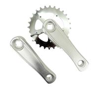 SunsoilGiant Juego de Bielas para Bicicleta Infantil de Una Sola Velocidad, Piezas de Repuesto para Bicicleta, Accesorios, Juego de Brazos de Resistentes Par, 28T Gris Plata