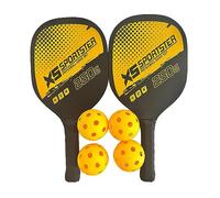 SunsoilGiant Juego de de Pickleball, Raquetas de Pickleball con Mango Antideslizante Y Agarre Cómodo, 4 Pelotas Y Bolsa de Almacenamiento para Adultos. Ideal, Amarillo