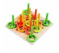 SunsoilGiant Tablero de Lanzamiento de Aros de Motricidad Fina Juego de Coordinación de Entrenamiento con Equipo Terapéutico de Madera Adecuado, Juego De Lanzamiento De Anillos De Números Coloridos